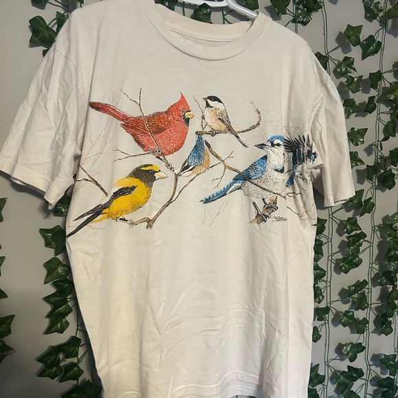 Fruit of the Loom Other - Vintage 90’s Double Sided Colorful Songbirds Nature Outdoors Art Graphic Tee